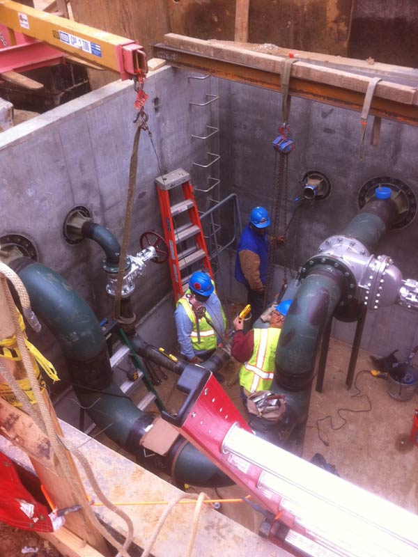 industrial pipe installation
